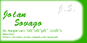 jolan sovago business card